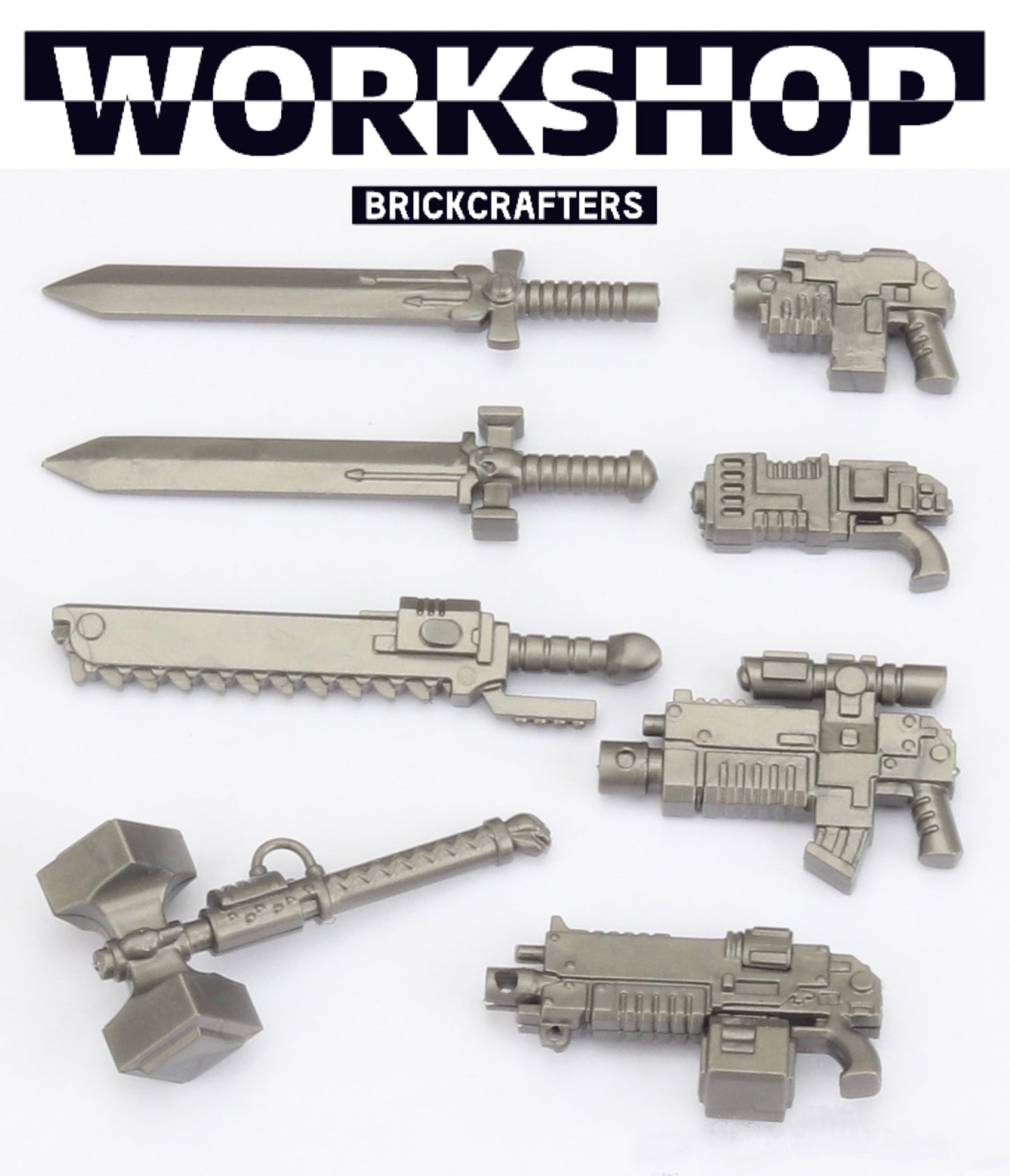 Astartes Minifigure  Weapon Accessories ( Including 8 non-repetitive Weapon Accessories )